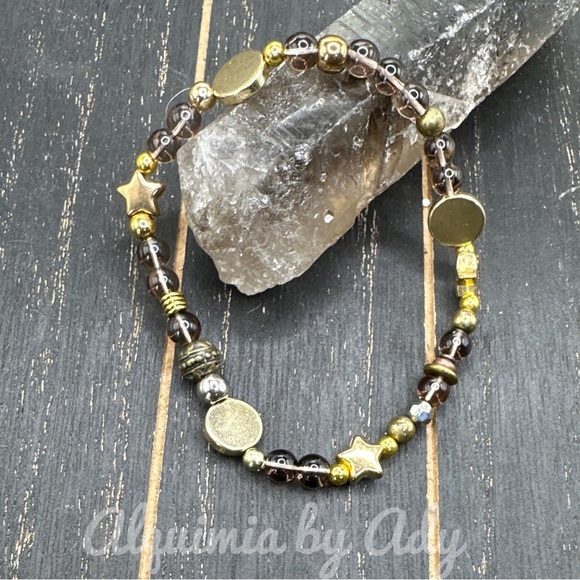 Alquimia Gold and Black Bracelet with Star Charms - Picture 1 of 1